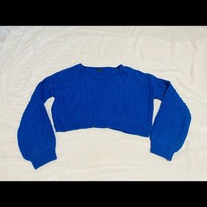Beautiful Blue Cropped Sweater